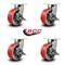 Service Caster 8 Inch Heavy Duty Red Poly on Cast Iron Swivel Caster Set with Brakes, 4PK SCC-KP92S830-PUR-RS-SLB-4 - alternate 4